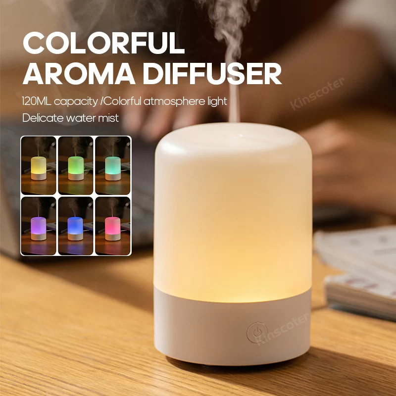 2024 Simple Aroma Diffuser Desktop Mini Air Humidifier Ultrasonic Sprayer Aromatherapy Essential Oil difusor with RGB Light_1