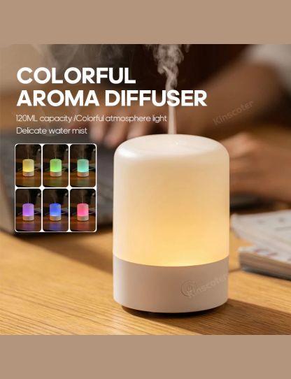 2024 Simple Aroma Diffuser Desktop Mini Air Humidifier Ultrasonic Sprayer Aromatherapy Essential Oil difusor with RGB Light