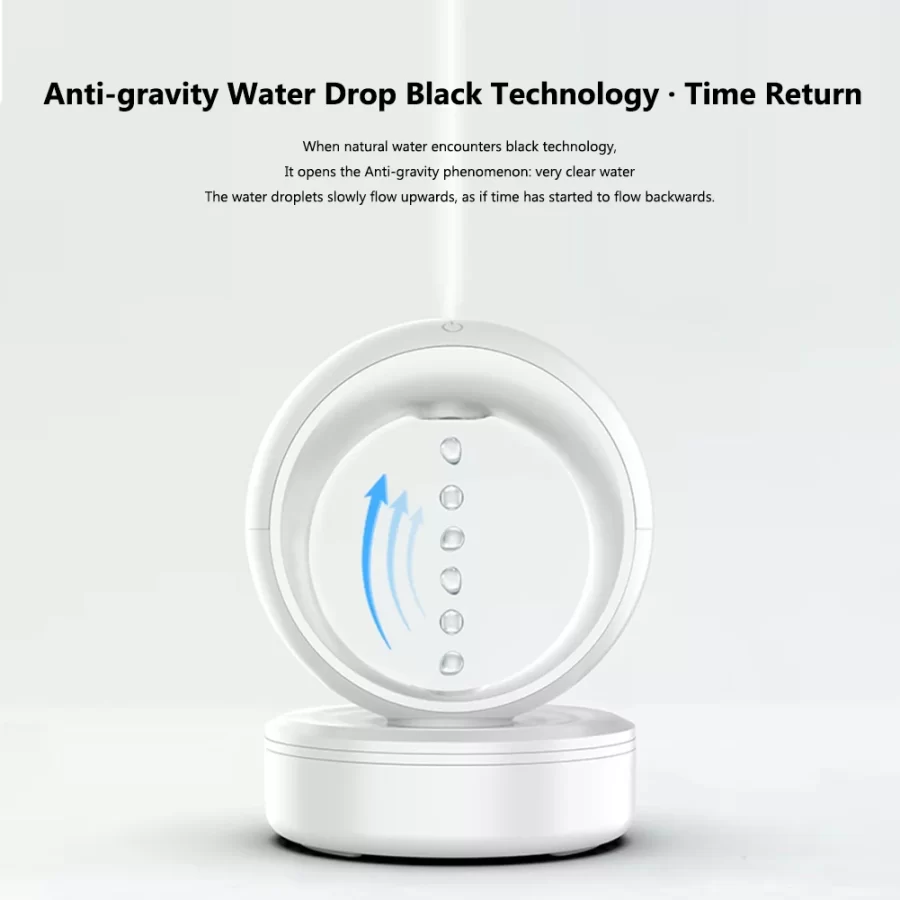 Portable Desktop Humidifier Low Noise 680ml Anti-gravity Water Drop Humidifier with White Light for Bedroom Home Office_5