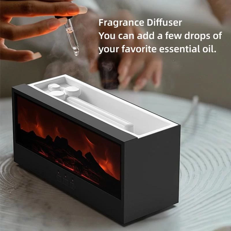 Creative Fireplace Air Humidifier Waterless Auto-Off Aroma Essential Oil Diffuser with LED Light & Remote Control for Home Gift_2