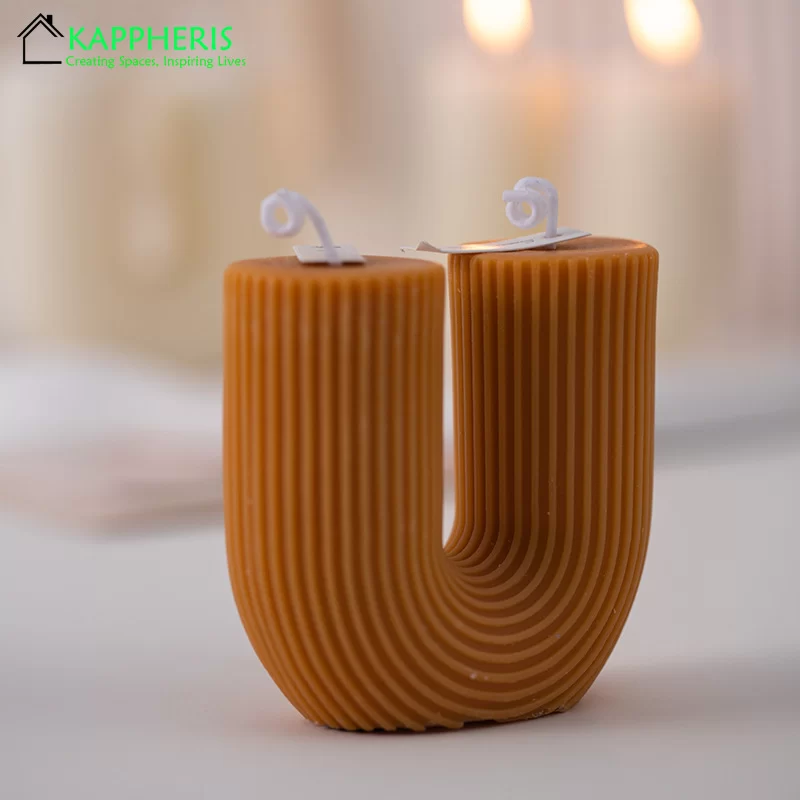 U Shaped Candle Scented Candles Ribbed Aesthetic Home Decorative Candles Smokeless Personalized Candles Guest Gift Lot_4