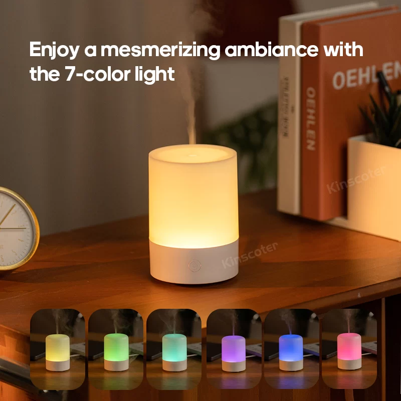 2024 Simple Aroma Diffuser Desktop Mini Air Humidifier Ultrasonic Sprayer Aromatherapy Essential Oil difusor with RGB Light_2