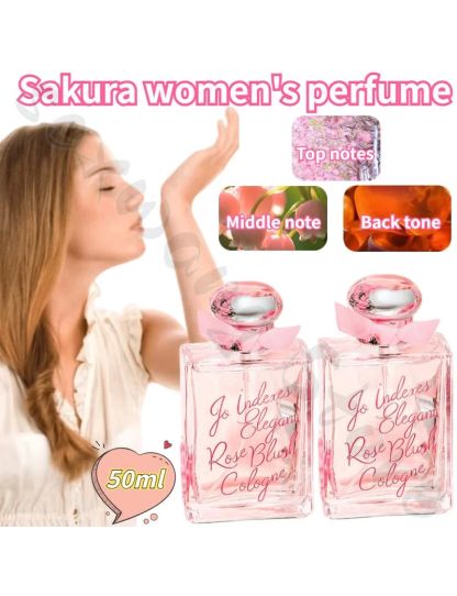 50ml Sakura Women's Body Fragrance Fresh Light Fragrance Mild and Sweet 72 Hours Lasting Fragrance Covering Odor Perfume