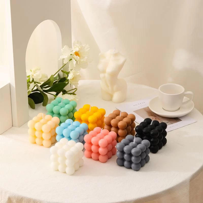 Modern Home Decoration Big Cube Bubble Candle Soy Wax Aromatherapy Scented Candles Home Decorative Candles Birthday Gift_3