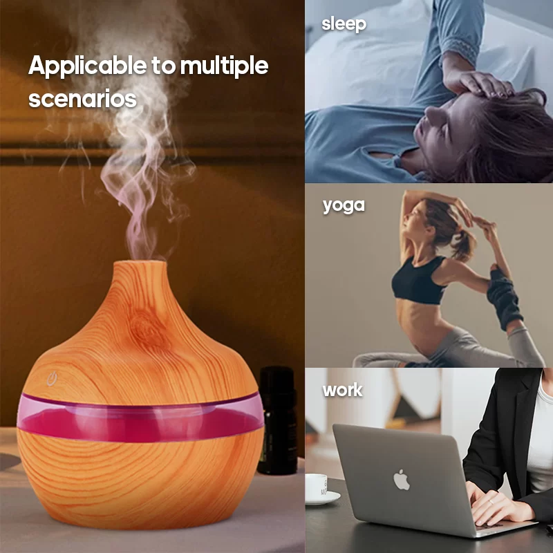 Wood Grain Humidifier 300ml USB Aroma Diffuser Atomizer USB Household Humidifier Hydrating Instrument Desktop Humidifier_5