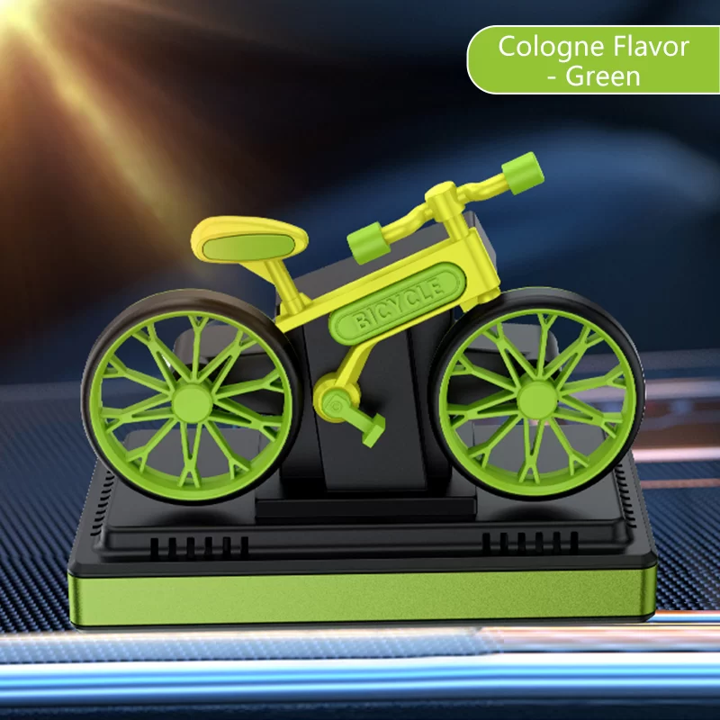 Solar car air fresheners rotating bicycle decoration bike diffuser perfume accessories energy power aroma ornament fragrance fun_10