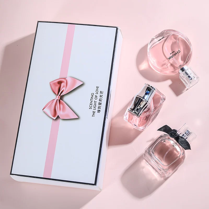 90ML(30mlx3PCS) Eau De Parfum Gift Box Feminino Spray Fresh Light Scent Floral Fruity Chypre Notes LongLasting Women Perfume Set_3