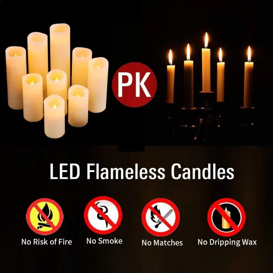 Flameless LED Candles with Remote Control  and Timer Battery Operated  Flickering Candle for Home Party Wedding Christmas Decor_4