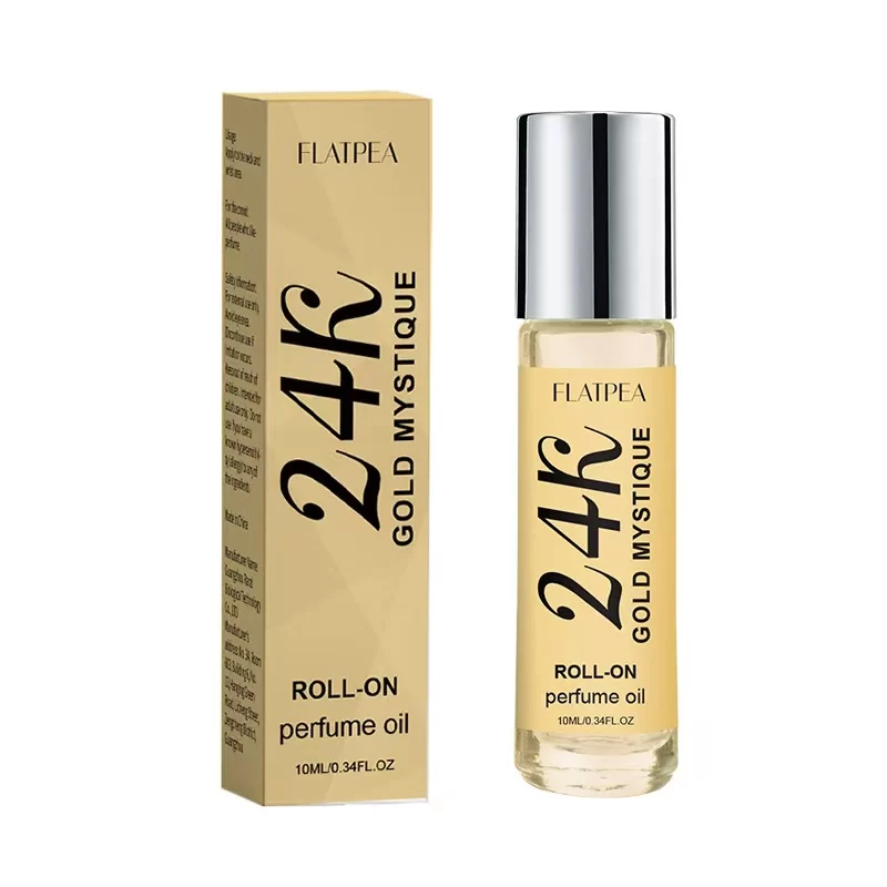 24k Gold Brand Perfume Luxury Roller Ball Design Perfume Oil No Alcohol Long-lasting Fragranc Floral Scent 10ml Dating Deodorant_9