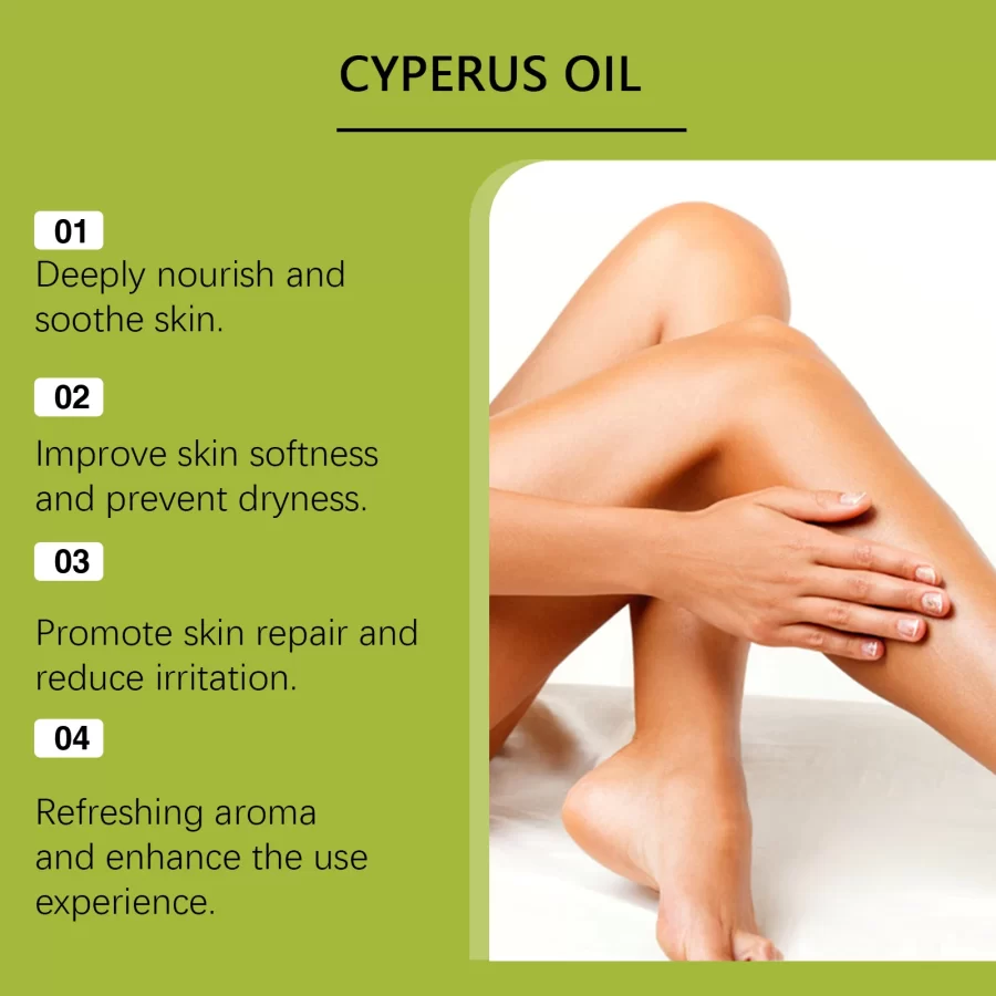 Cyperus Rotundus Essential Oil Pure Moisturizing Nourishing Reduce Redness Smoothing Repair Legs Arms Body Hair Removal Care Oil_4