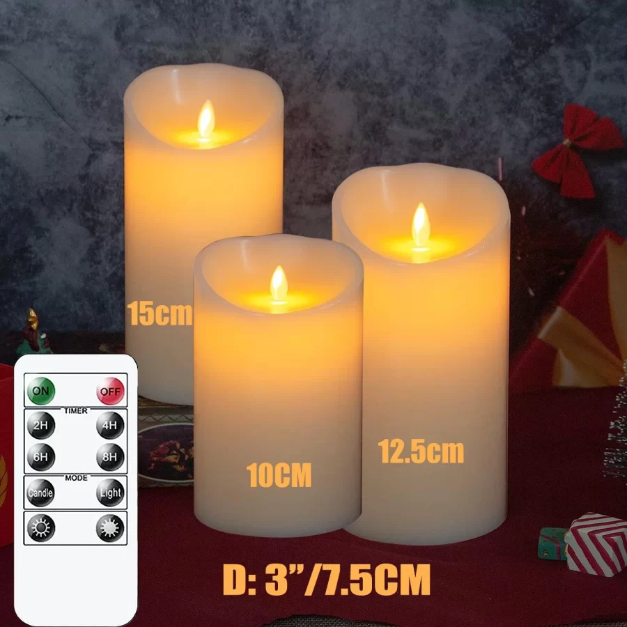 Flameless LED Candles with Remote Control  and Timer Battery Operated  Flickering Candle for Home Party Wedding Christmas Decor_7