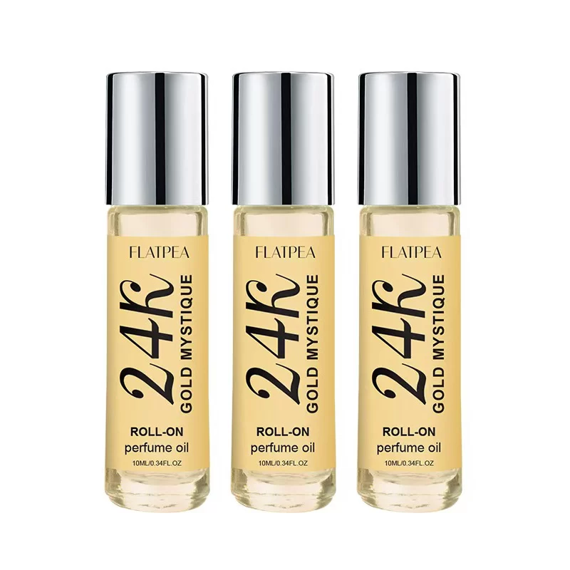 24k Gold Brand Perfume Luxury Roller Ball Design Perfume Oil No Alcohol Long-lasting Fragranc Floral Scent 10ml Dating Deodorant_7