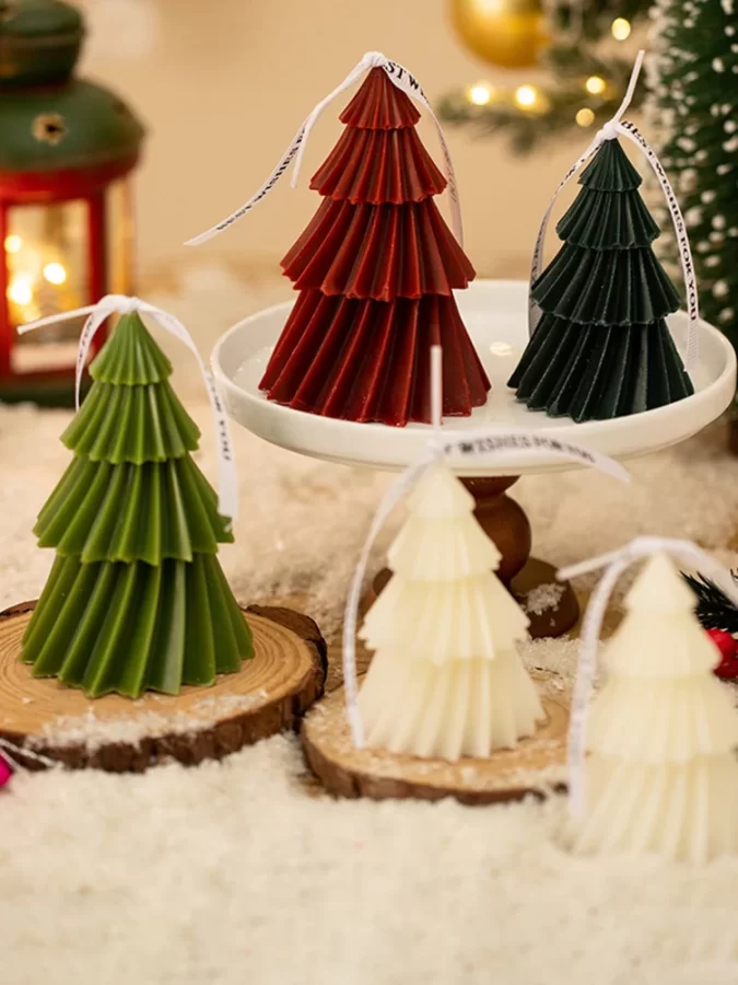 Geometric Pine Silicone Candle 3D Mold Christmas Tree Scented Candles Silicone Mold DIY Aromath Candle Soap Making Tools Craft_3