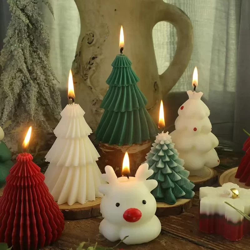 Geometric Pine Silicone Candle 3D Mold Christmas Tree Scented Candles Silicone Mold DIY Aromath Candle Soap Making Tools Craft_1