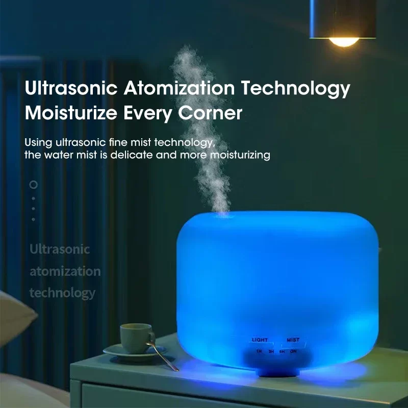 500ML Air Humidifier Essential Oil Diffuser Aroma Diffuser With Dual Color Night Lights USB Humidifier Mini-Size Humidifier_3