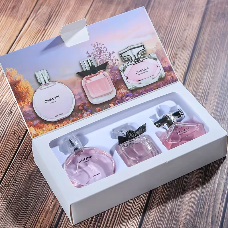 90ML(30mlx3PCS) Eau De Parfum Gift Box Feminino Spray Fresh Light Scent Floral Fruity Chypre Notes LongLasting Women Perfume Set_1