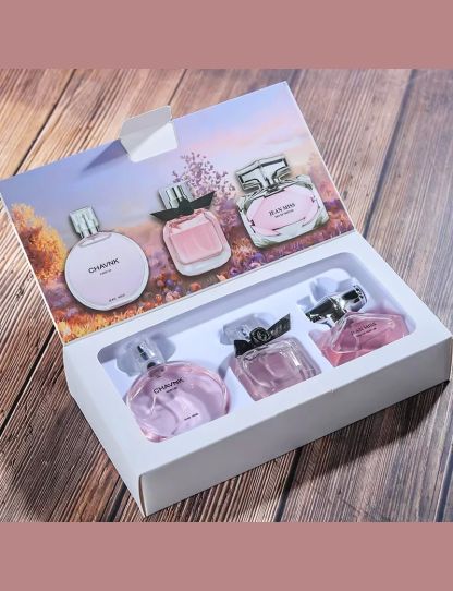 90ML(30mlx3PCS) Eau De Parfum Gift Box Feminino Spray Fresh Light Scent Floral Fruity Chypre Notes LongLasting Women Perfume Set