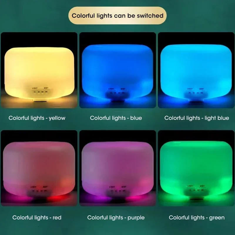 500ML Air Humidifier Essential Oil Diffuser Aroma Diffuser With Dual Color Night Lights USB Humidifier Mini-Size Humidifier_2