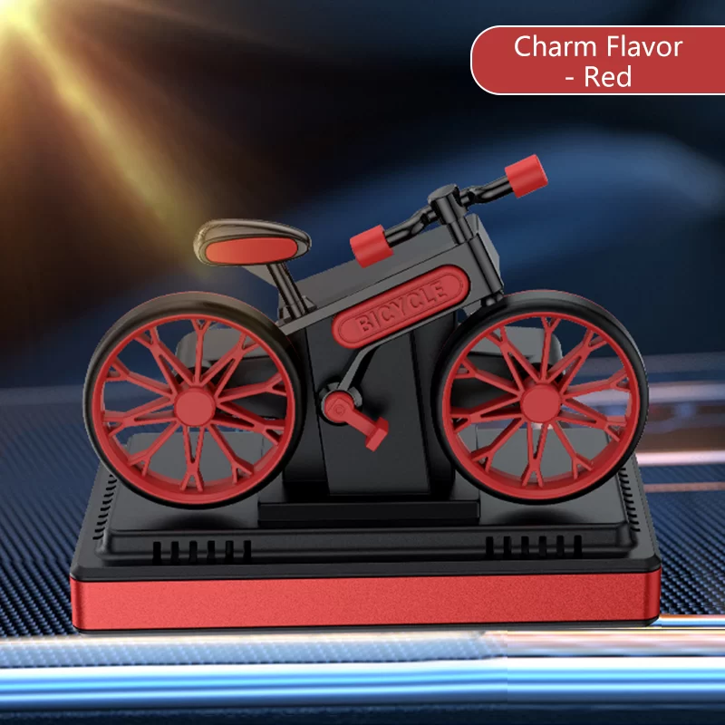 Solar car air fresheners rotating bicycle decoration bike diffuser perfume accessories energy power aroma ornament fragrance fun_7