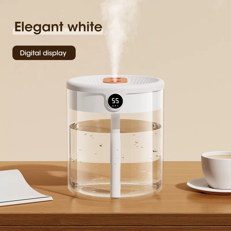 2L Air Humidifier Large Capacity With LCD Humidity Display Night Light Double Nozzle Aroma Essential Oil Diffuser For Home Offic_8