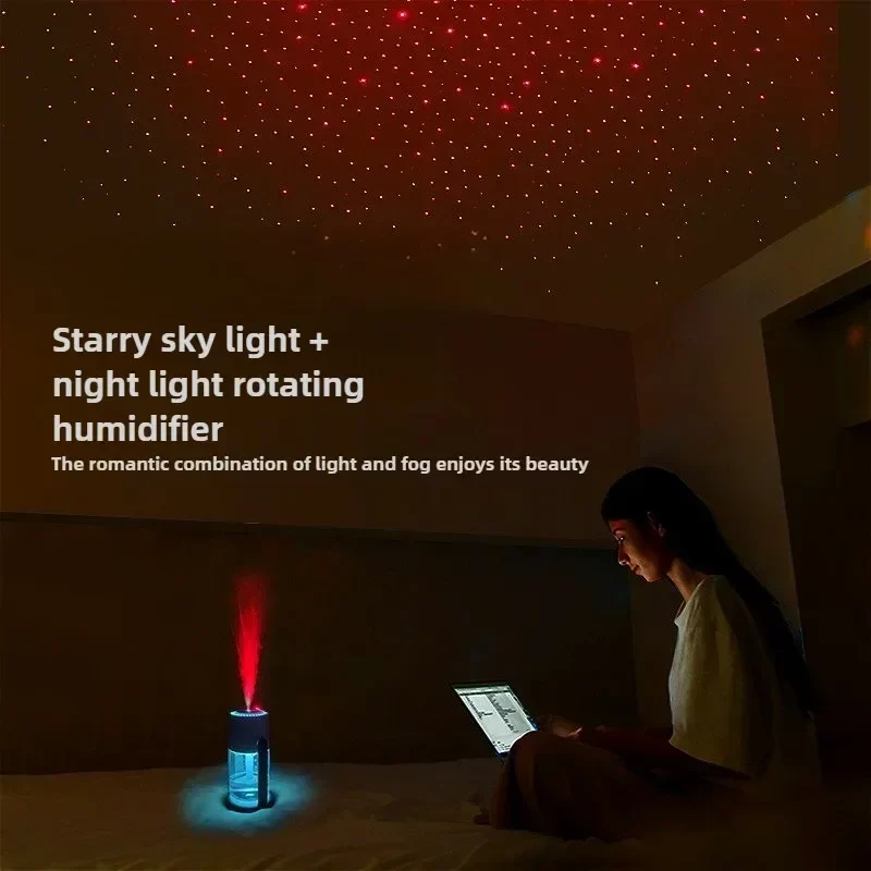 Creative Starry Sky Projection Humidifier Mini Rotating Car Air Humidifier with LED Light USB Electric Aroma Diffuser for Bedroo_6