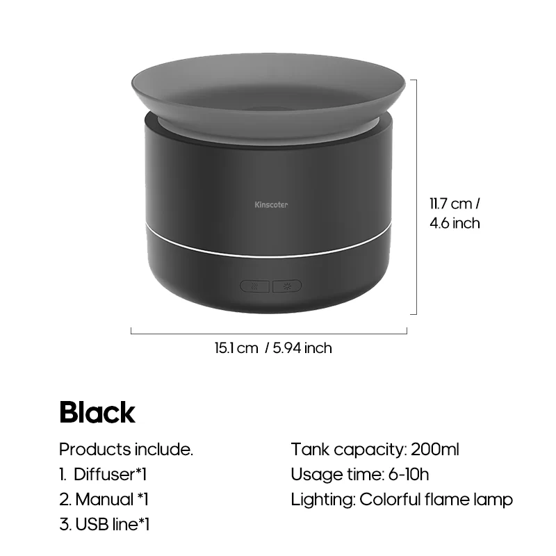 Portable Surge Spray Aroma Diffuser Essential Oil 200ml USB Ultra Quiet LED Colorful Night Light Humidifier for Home Room Hotel_7