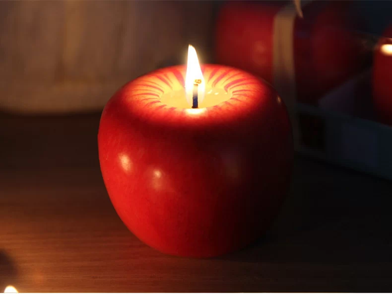 Lovely Red Design for Apple Shape Fruit Scented Candles Christmas Eve Gifts Christmas Day Gifts Christmas Creative Home Decor_2