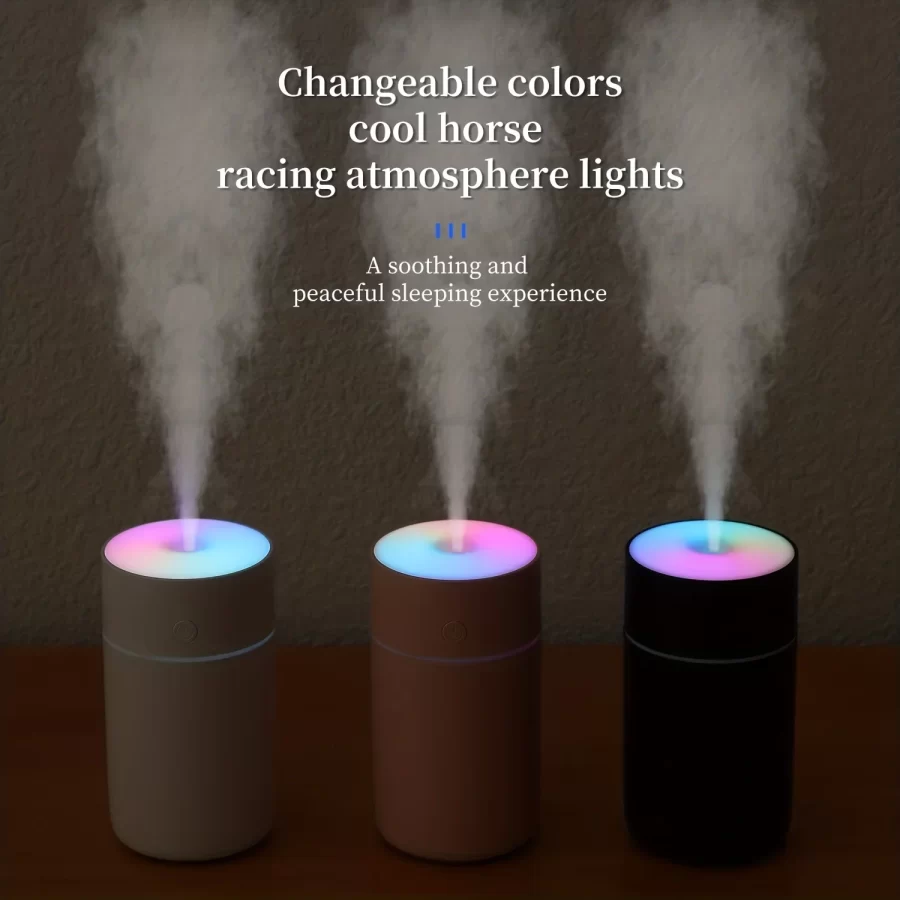 Portable Usb Rechargeable Air Humidifier LED light mini 220ml h2o Spray Mist humidifier Aroma Essential Oil Diffuser for Car_2