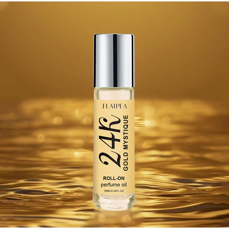 24k Gold Brand Perfume Luxury Roller Ball Design Perfume Oil No Alcohol Long-lasting Fragranc Floral Scent 10ml Dating Deodorant_2