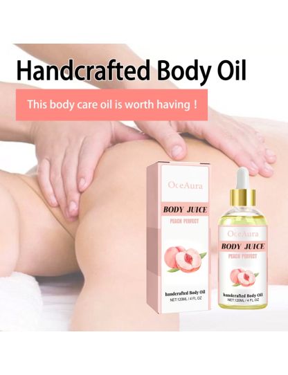 OceAura Peach body oil Moisturizes and Softens the Skin, Tightens and massages it, and provides moisturizing essential oil 4 Oz