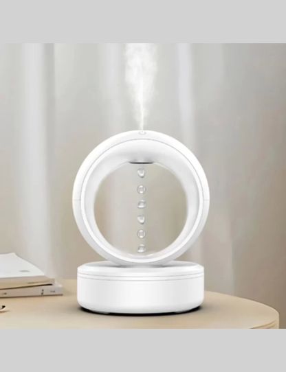 Portable Desktop Humidifier Low Noise 680ml Anti-gravity Water Drop Humidifier with White Light for Bedroom Home Office