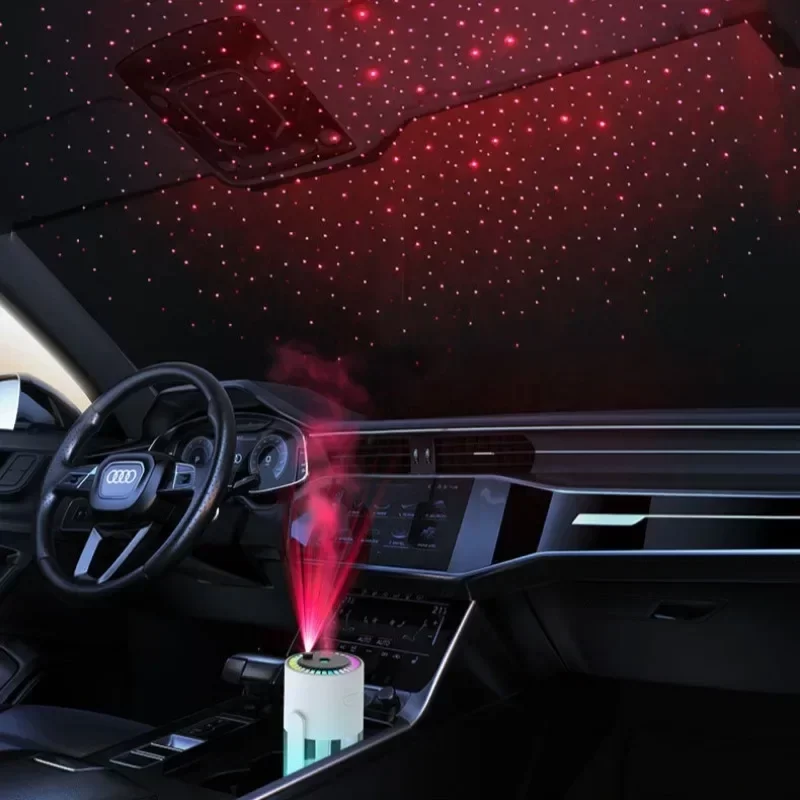 Creative Starry Sky Projection Humidifier Mini Rotating Car Air Humidifier with LED Light USB Electric Aroma Diffuser for Bedroo_2