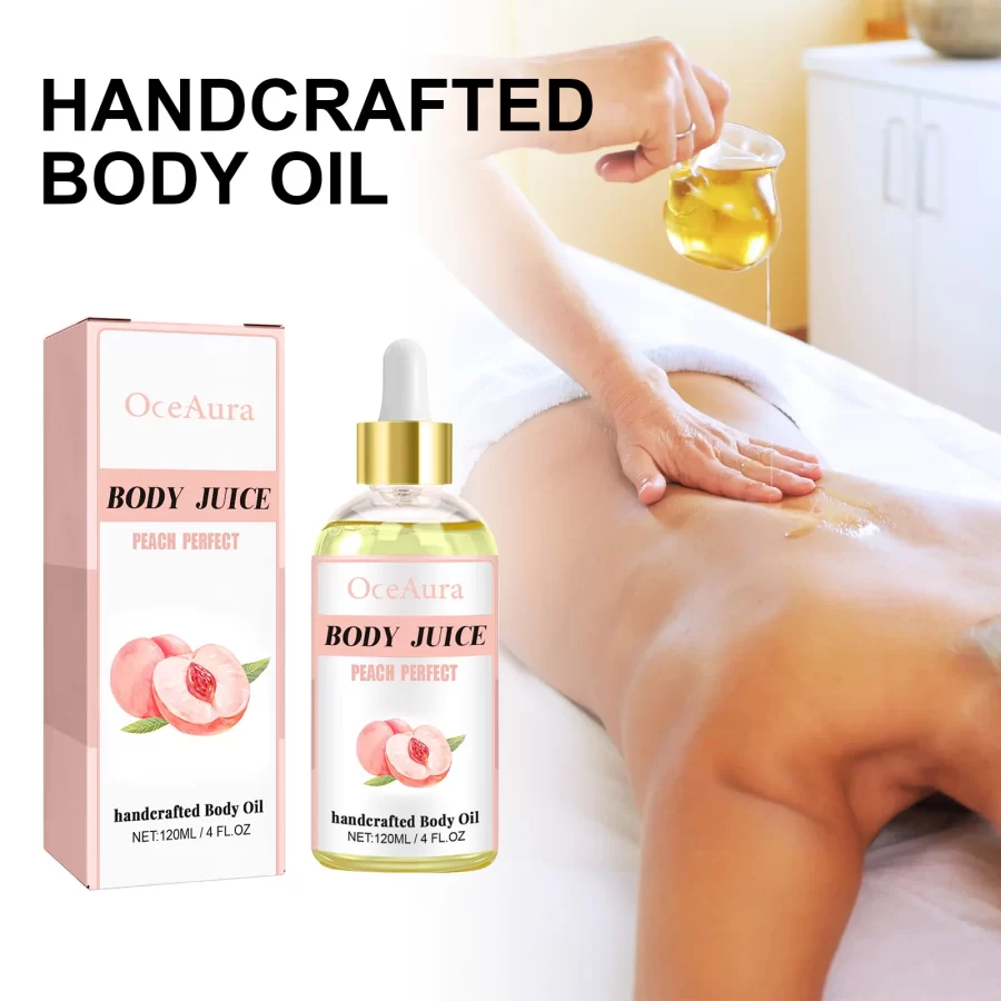 OceAura Peach body oil Moisturizes and Softens the Skin, Tightens and massages it, and provides moisturizing essential oil 4 Oz_3