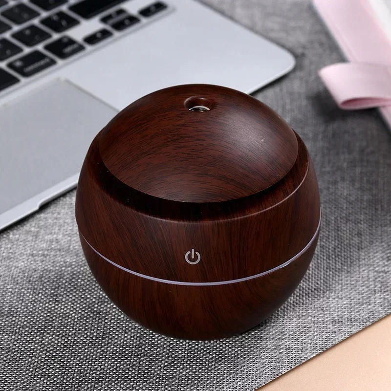 Wood grain vase humidifier Diffuser USB car office home colorful night light silent humidification_3