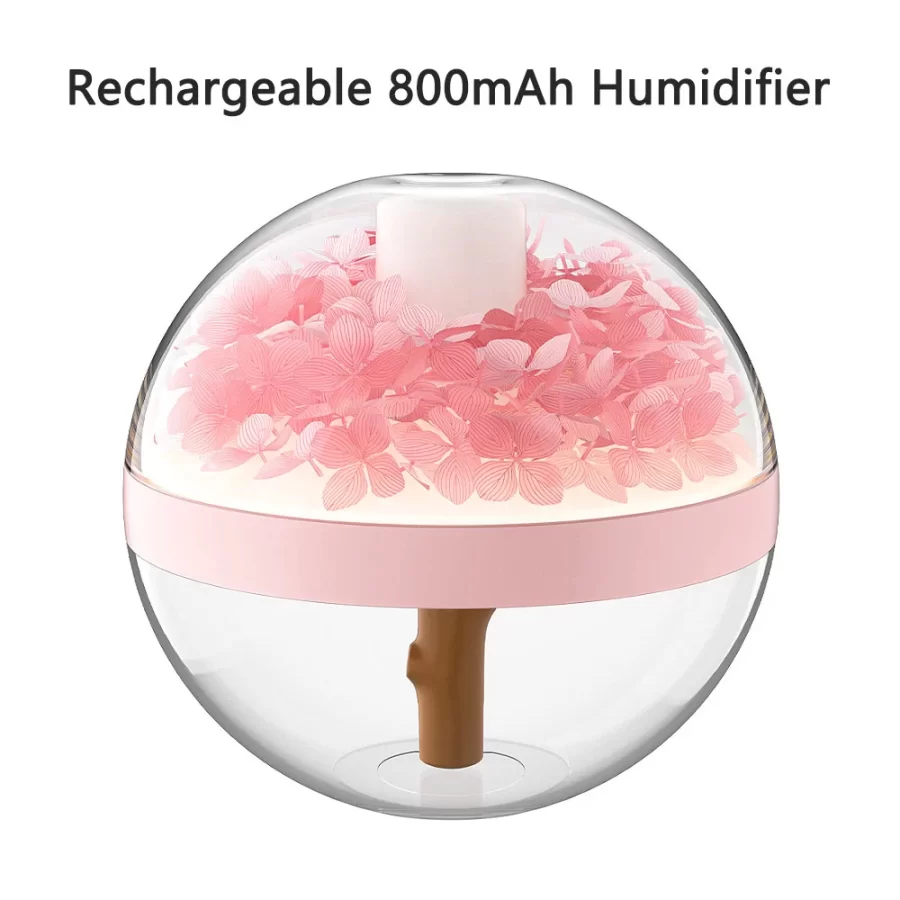 Eternal Flower Humidifier Dual-USB Battery Charger Mini Home Atmosphere Light Creative Festival Gift Artificial Flower Diffuser_8