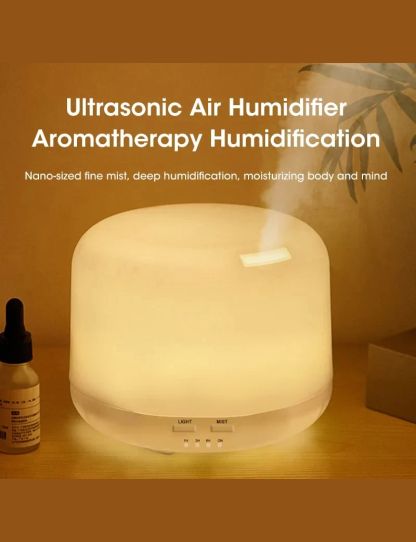 500ML Air Humidifier Essential Oil Diffuser Aroma Diffuser With Dual Color Night Lights USB Humidifier Mini-Size Humidifier