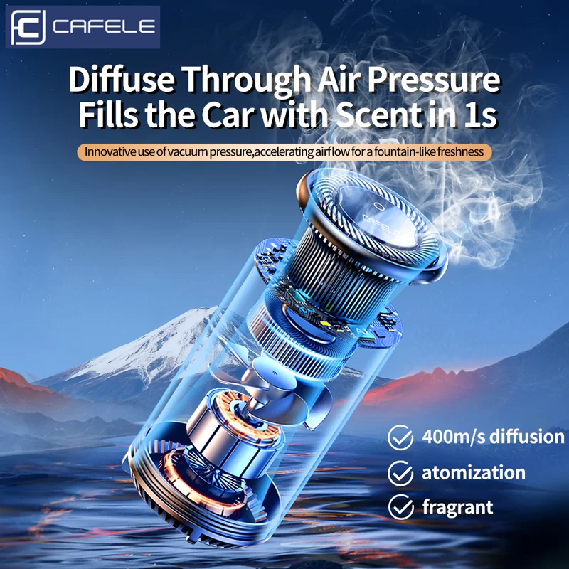 CAFELE Car Air Freshener Ultrasonic Atomizer Long-lasting Natural Car Fragrance Diffuser New Smell Experience Car Flavoring_2