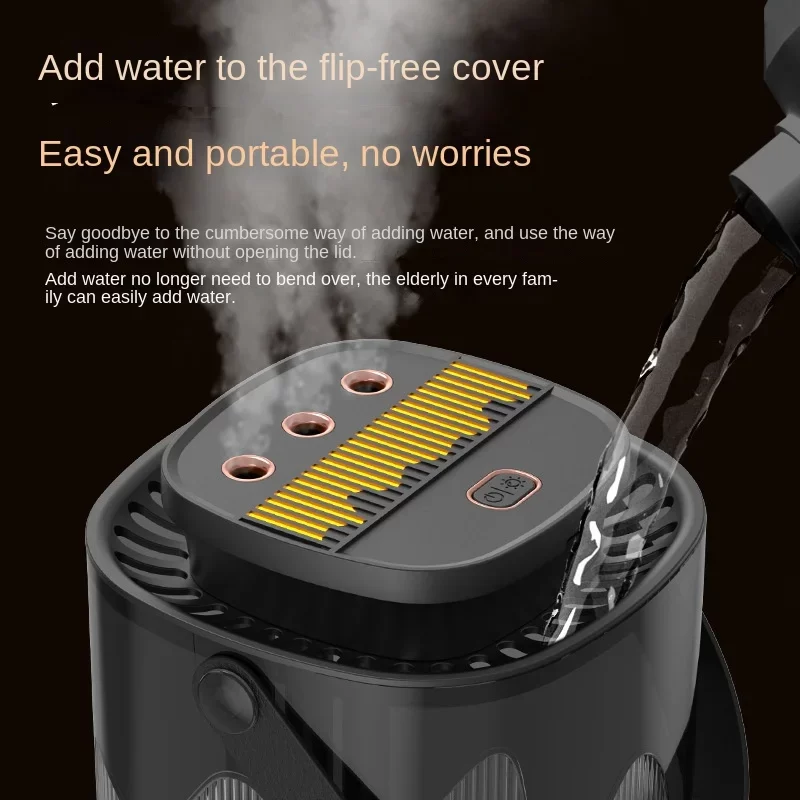 Portable Creative Humidifier Household 3L Large Capacity Three Nozzle Fog Volume Mute Office Bedroom Humidifier with Lights_2