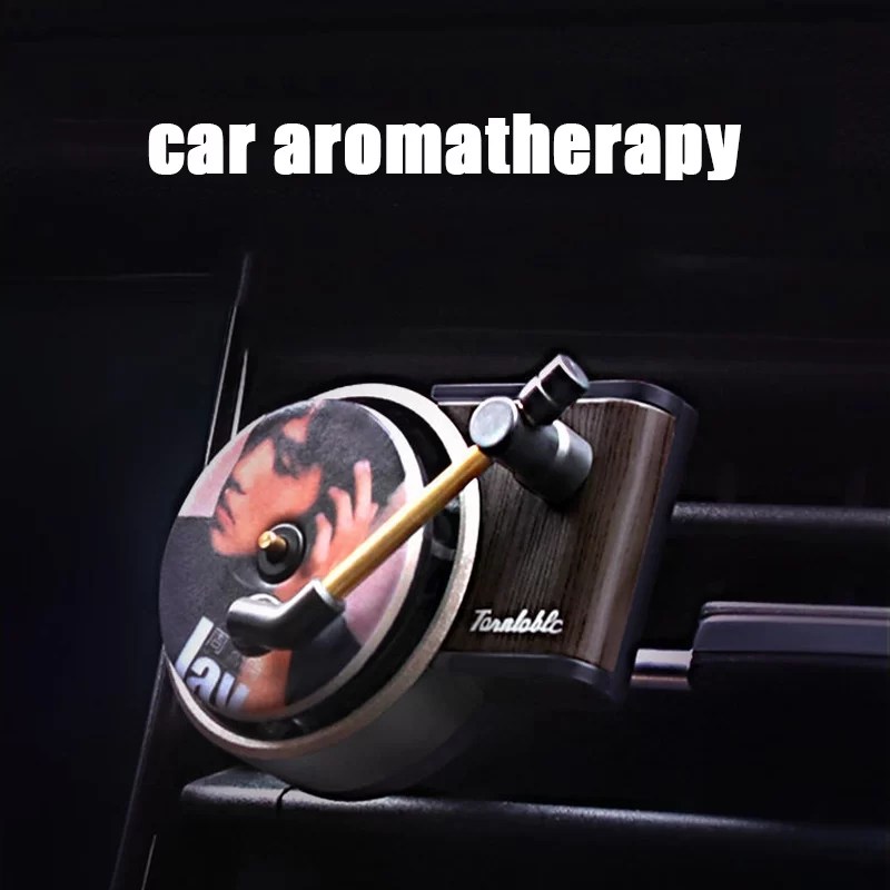 1/3/6/16 Pcs Car Air Outlet Aromatherapy Record Player Style Wind-Powered Rotating Fragrance Tablets Long-Lasting Perfume Smell_1