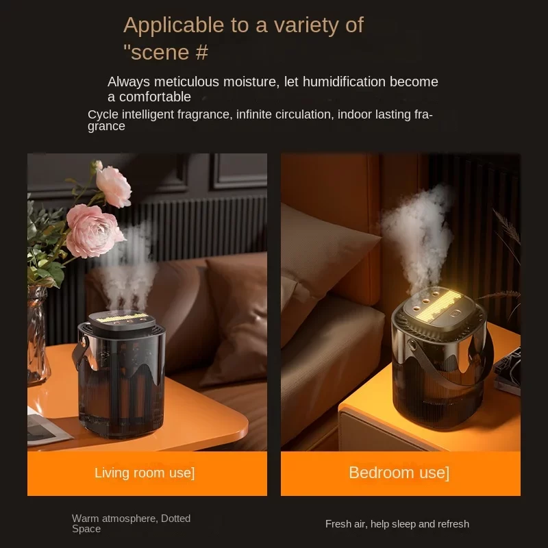 Portable Creative Humidifier Household 3L Large Capacity Three Nozzle Fog Volume Mute Office Bedroom Humidifier with Lights_5