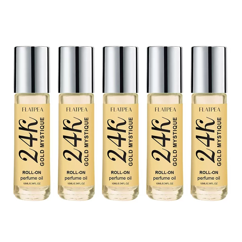 24k Gold Brand Perfume Luxury Roller Ball Design Perfume Oil No Alcohol Long-lasting Fragranc Floral Scent 10ml Dating Deodorant_8