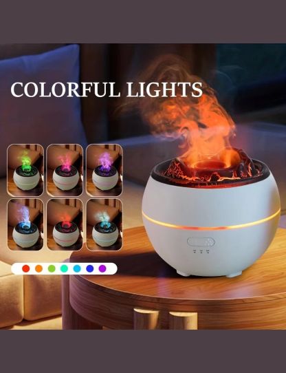 New style 360ml 7 colors fire flame Cool Mist humidifier Aroma Essential Oil h2o USB air Diffuser Volcano humidifier