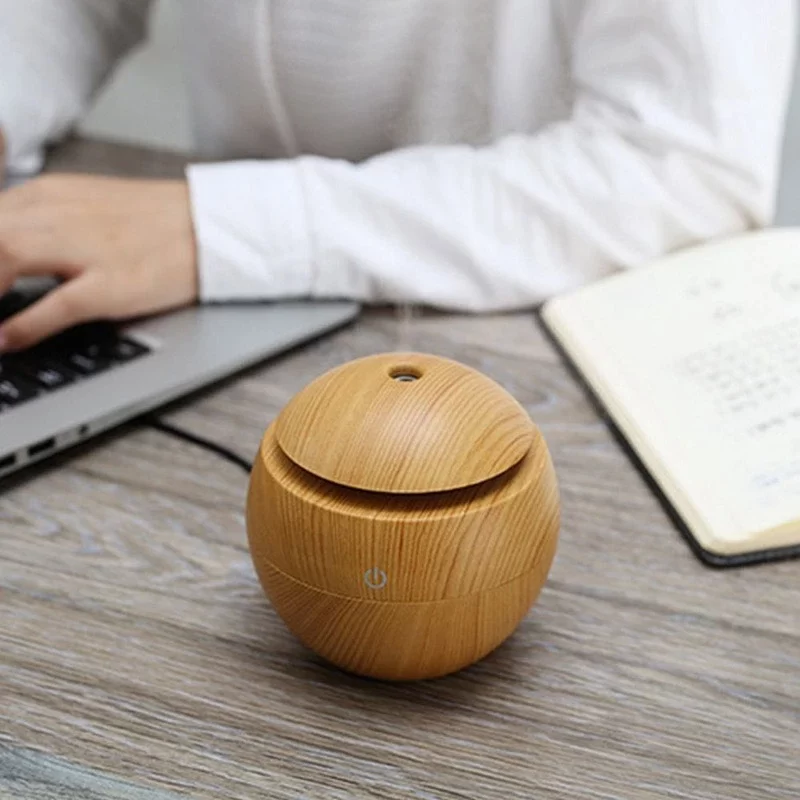 130ML Wooden Ultrasonic Electric Air Humidifier Home Aromatherapy Machine Essential Oil Aromatherapy Cold Mist_4