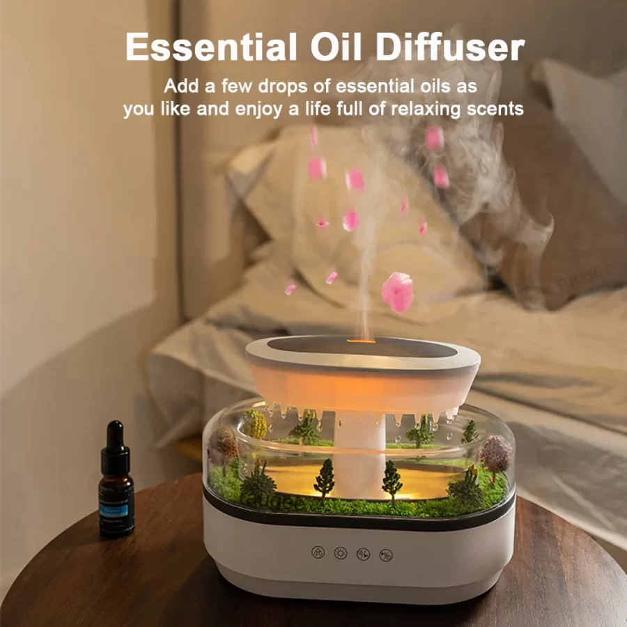 Aroma Humidifier Raindrop Landscape Air Humidifier With Night Light Desktop Fragrance Spray Essemtial Oil Diffuser Mist Maker_6