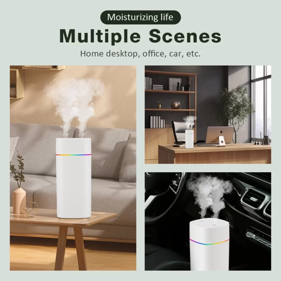 Air Humidifier Double Spray Port Essential Oil Aromatherapy Humidifier Mute Atomizer Colorful Lights For Home Office Car_5