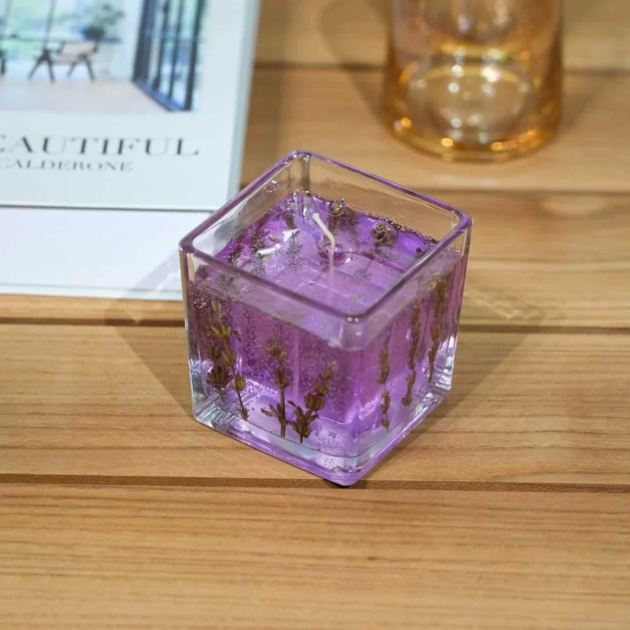 Classic Large Bottle Premium Floral Aroma Scented Candle, 550G Lavender/Rose/Orange Aroma Candle, Real Flower Inlay, Fragrant, E_9