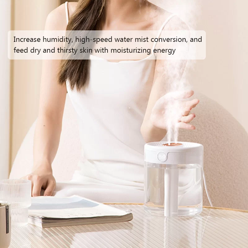 New 2L Double Nozzle Air Humidifier with Warm Night Light Large Capacity Aroma Essential Oil Diffuser for Bedroom Office_4