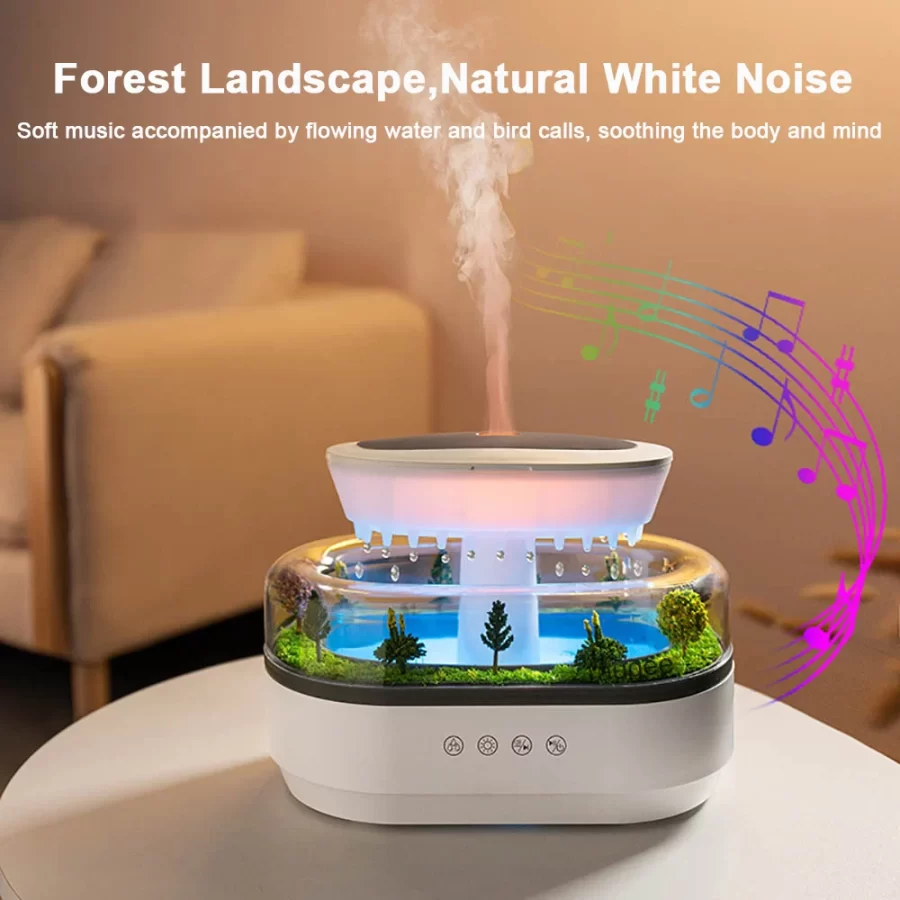 Aroma Humidifier Raindrop Landscape Air Humidifier With Night Light Desktop Fragrance Spray Essemtial Oil Diffuser Mist Maker_4