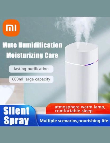 Xiaomi USB Air Humidifier 600ml With Dual Spout Essential Oil Diffuser Cool Mist Maker Silent Night Light For Home Car Office