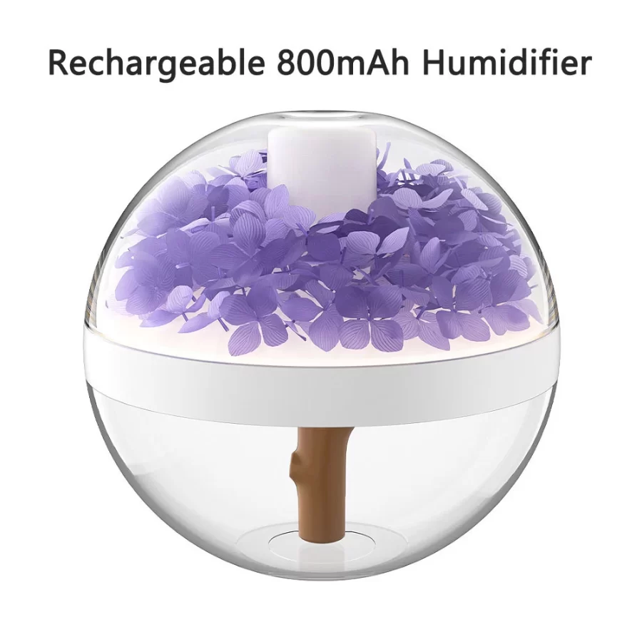 Eternal Flower Humidifier Dual-USB Battery Charger Mini Home Atmosphere Light Creative Festival Gift Artificial Flower Diffuser_9